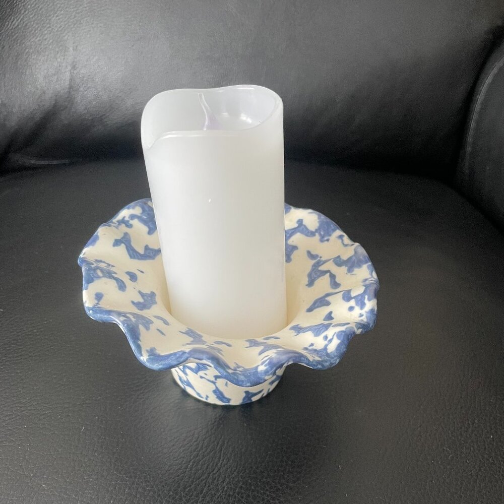 Vintage Spongeware Votive/ Candle Holder - Picture 5 of 6